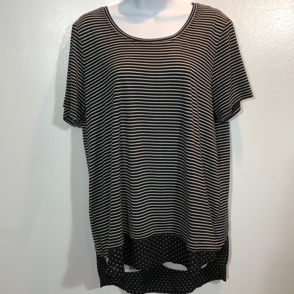 Christopher & Banks high low mixed pattern s/s